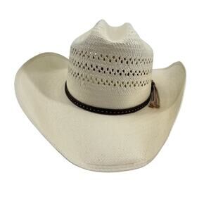 4X Bailey Straw Ashbey cowboy hat 7 3/8 Made in the USA Western neutral cowboy
